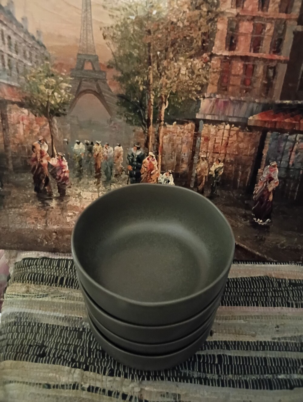 AMORARC-Matte Gray Ceramic Bowls - Set of 4